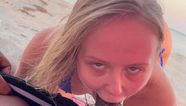 Sucking And Fucking BBC On The Beach