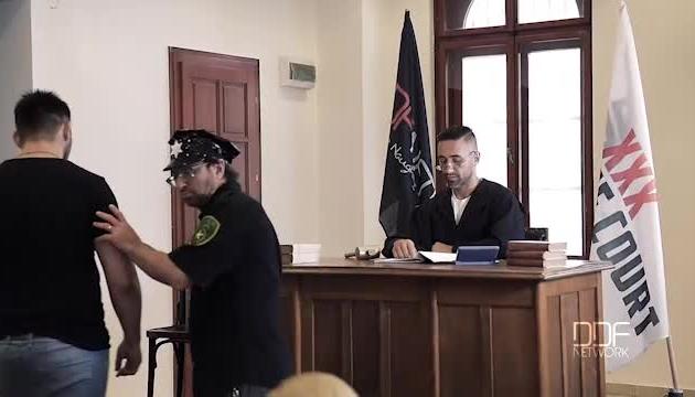 Judgement Day Sexy Lawyer Negotiates Double Penetration