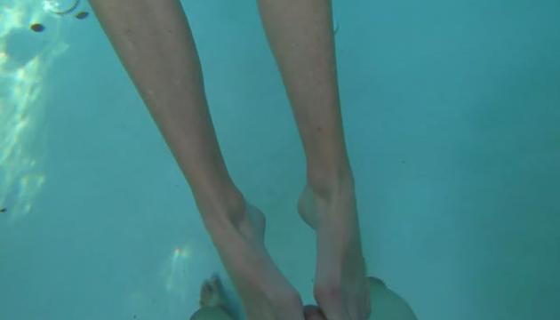 Hot Summer Afternoon Underwater Hand And Foot Job