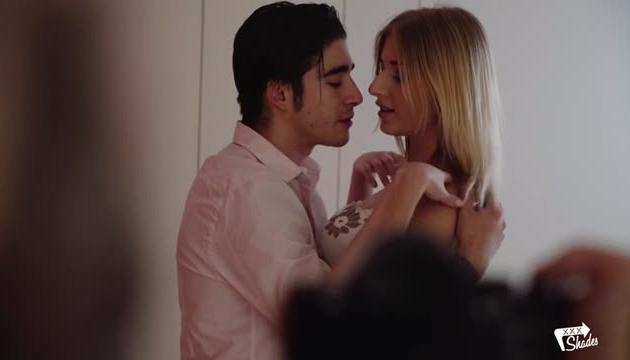 Ukrainian blondie gets drilled by dude while her husband watches