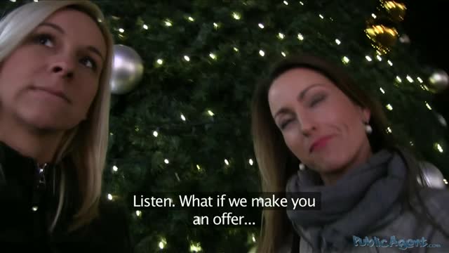 Sisters fuck two big cocks for Xmas
