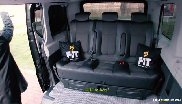 Hot Czech brunette eats cum after hardcore sex in the backseat of the car