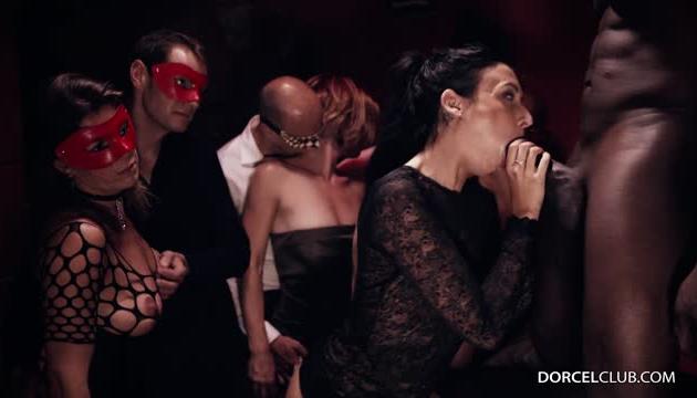 Nice brunette fucked in the ass in front of a crowd
